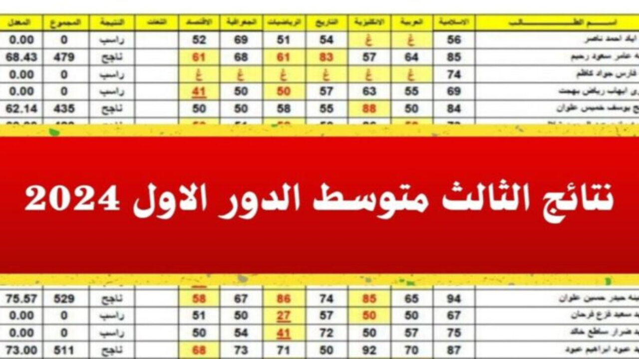 درايف PDF .. رابط الاستعلام عن نتائج الثالث متوسط الدور الاول 2024 عبر موقع نتائجنا