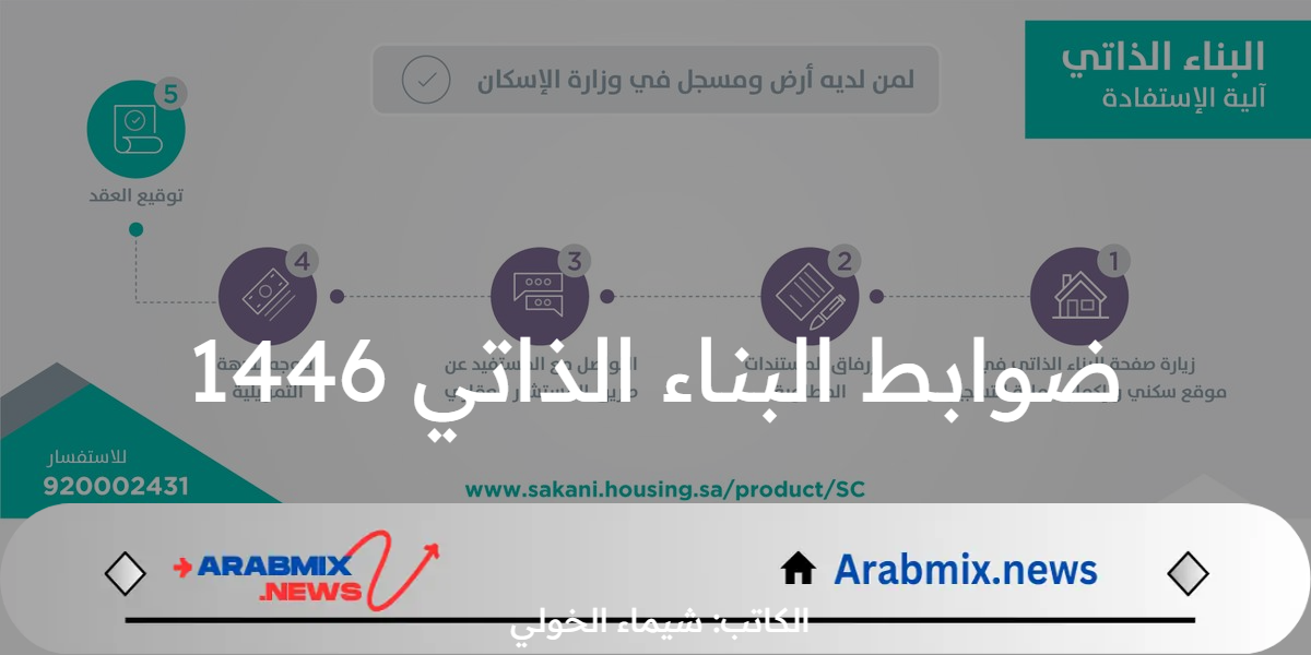 ما هي ضوابط البناء الذاتي في دعم سكني للمستفيد والأرض السكنية 1446؟  البلديات والإسكان توضح